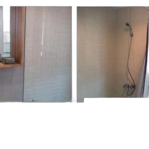 3d render, bathroom, white, tiles transparent PNG cut-out