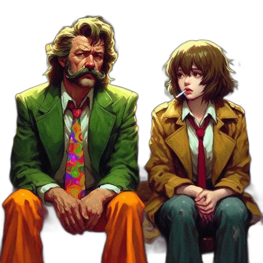 jacket, face, concept art, comic book art transparent PNG cut-out