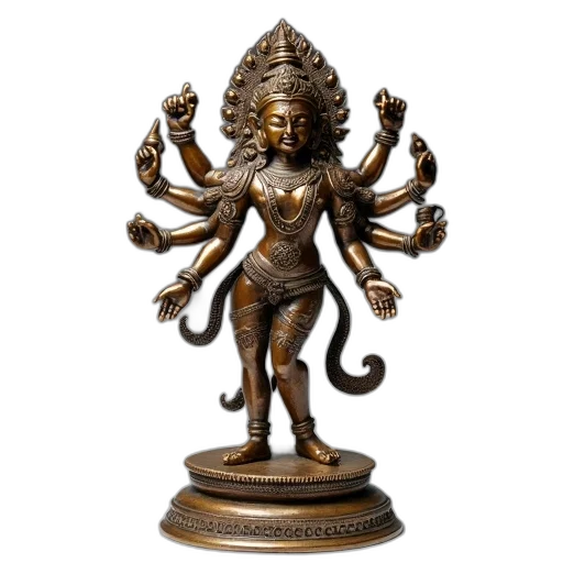3d render, bronze, statue, hindu transparent PNG cut-out
