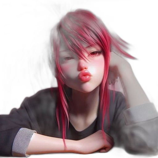 face, hair, creature, weapon transparent PNG cut-out