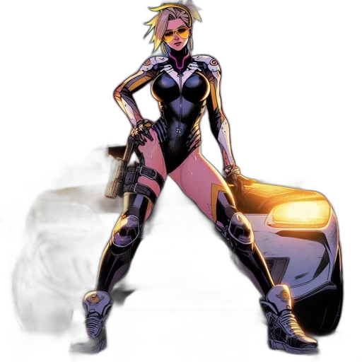 concept art, comic book art, cyberpunk, fantasy art transparent PNG cut-out