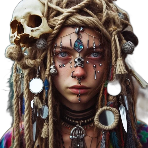 jewelry, mask, face, hair transparent PNG cut-out
