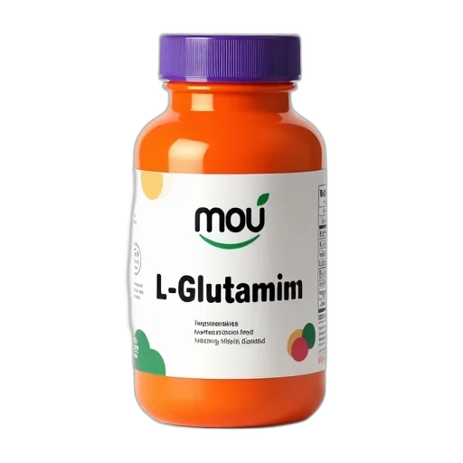 bottle, l-glutamine, supplement, white transparent PNG cut-out