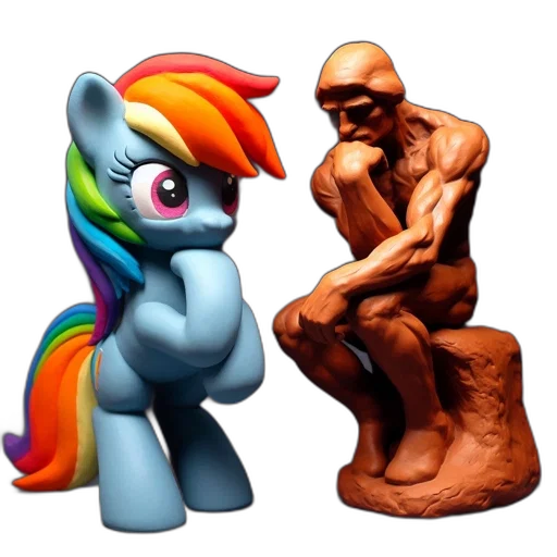 concept art, 3d render, two, figurines transparent PNG cut-out
