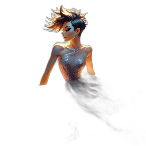 dress, hair, creature, mask transparent PNG cut-out