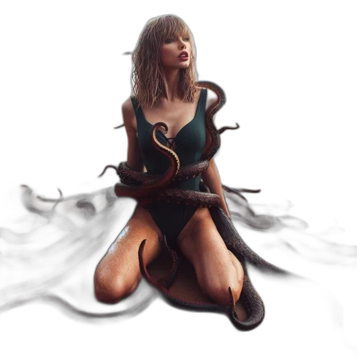 dress, hair, creature, dragon transparent PNG cut-out