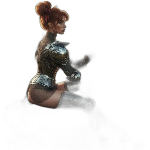 robot, dress, staff, weapon transparent PNG cut-out
