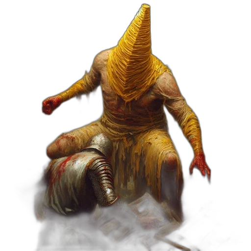 creature, hat, mask, staff transparent PNG cut-out
