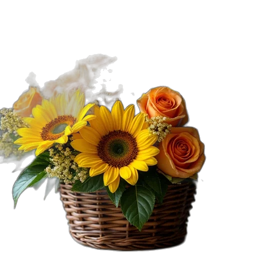 flower, crown, photorealistic, 3d render transparent PNG cut-out