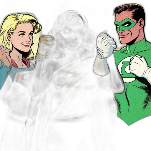 comic book art, concept art, cartoon, green transparent PNG cut-out