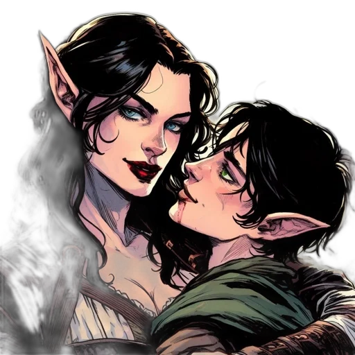 fantasy art, comic book art, concept art, watercolor transparent PNG cut-out