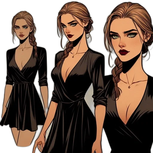 dress, comic book art, concept art, cartoon transparent PNG cut-out
