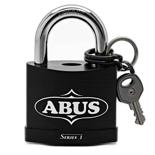 black, padlock, word, abus transparent PNG cut-out