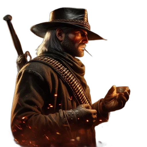 weapon, hat, staff, jacket transparent PNG cut-out