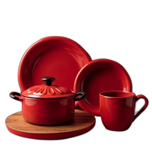 3d render, red, cast, iron transparent PNG cut-out