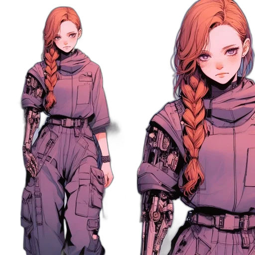 jacket, dress, concept art, cyberpunk transparent PNG cut-out