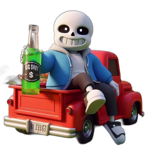 car, robot, bottle, 3d render transparent PNG cut-out