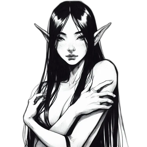 creature, face, dress, staff transparent PNG cut-out