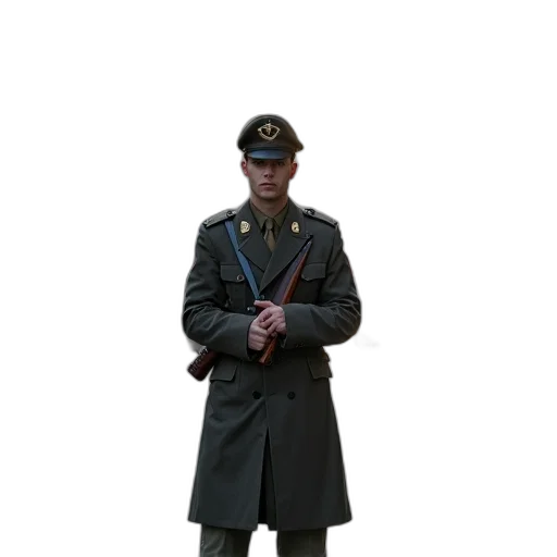 staff, jacket, hat, umbrella transparent PNG cut-out