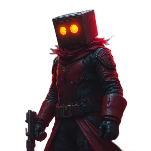 robot, mask, staff, jacket transparent PNG cut-out