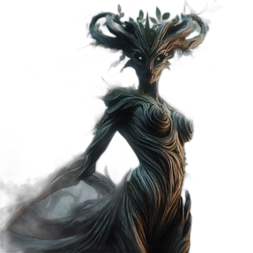 dress, creature, tree, crown transparent PNG cut-out