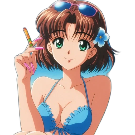 vaporwave, anime, cartoon, pixel art transparent PNG cut-out