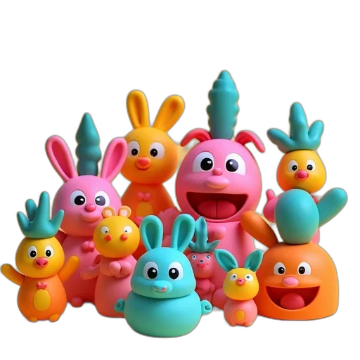 3d render, underwater, colorful, rubber transparent PNG cut-out