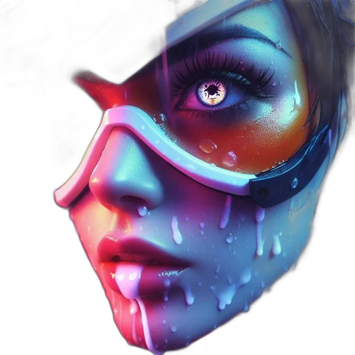 face, mask, robot, cyberpunk transparent PNG cut-out