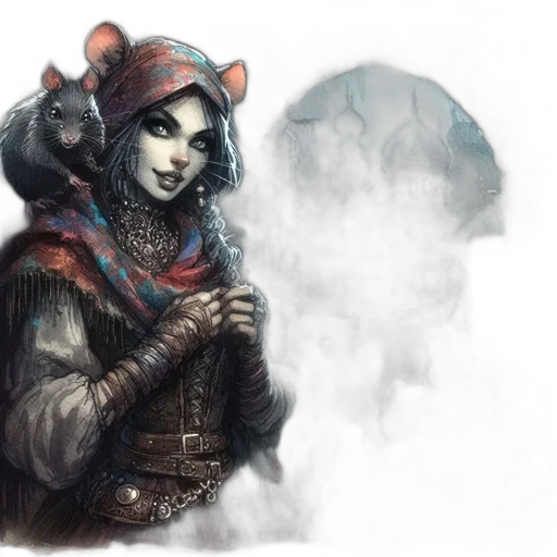 fantasy art, concept art, watercolor, comic book art transparent PNG cut-out