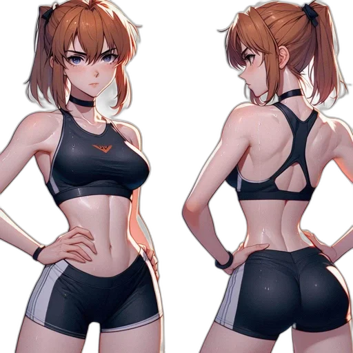 anime, concept art, 3d render, cyberpunk transparent PNG cut-out