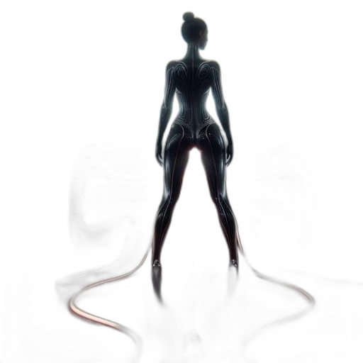 dress, robot, creature, staff transparent PNG cut-out
