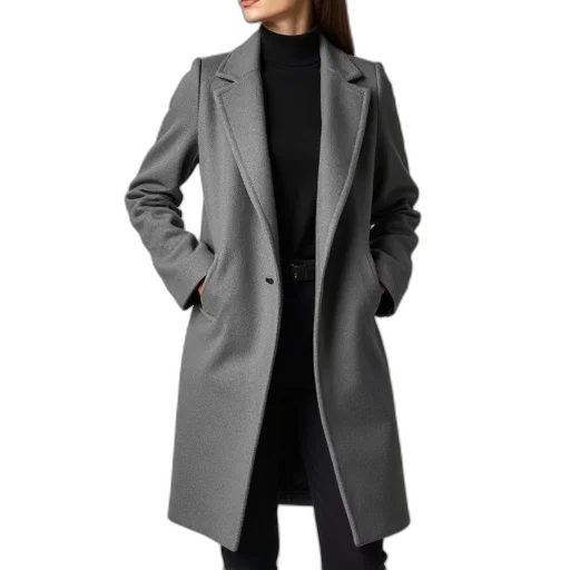jacket, dress, staff, monochrome transparent PNG cut-out