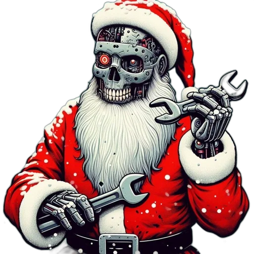 comic book art, unconventional, santa, claus transparent PNG cut-out