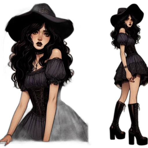 dress, concept art, fantasy art, cartoon transparent PNG cut-out