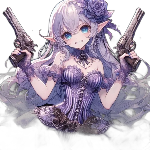 weapon, staff, dress, anime transparent PNG cut-out