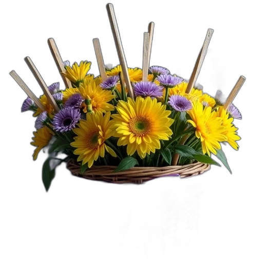 staff, crown, flower, jewelry transparent PNG cut-out
