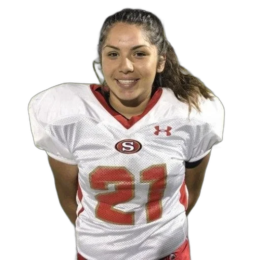 woman, wearing, white, football transparent PNG cut-out