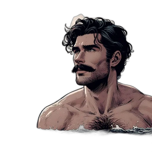 hair, comic book art, concept art, fantasy art transparent PNG cut-out