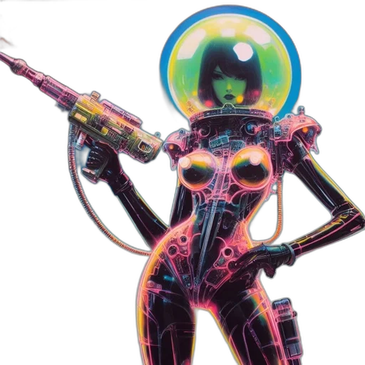 robot, weapon, staff, concept art transparent PNG cut-out