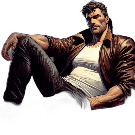 jacket, comic book art, concept art, cyberpunk transparent PNG cut-out
