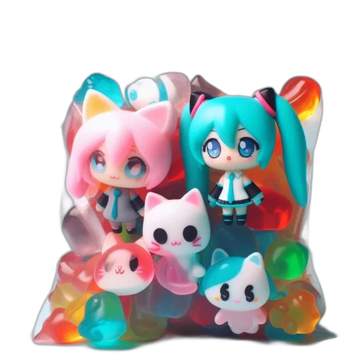 3d render, vaporwave, concept art, anime transparent PNG cut-out