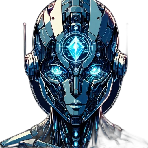 robot, face, mask, cyberpunk transparent PNG cut-out