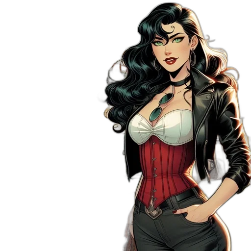 comic book art, concept art, cartoon, woman transparent PNG cut-out