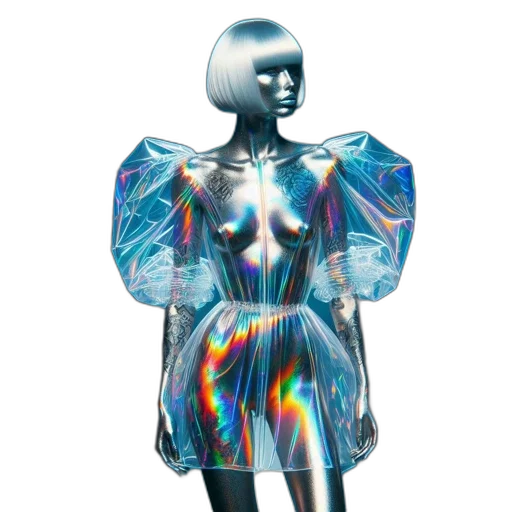 dress, robot, jacket, hair transparent PNG cut-out