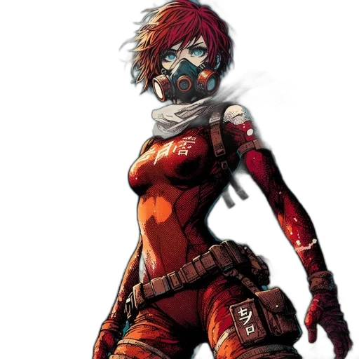 mask, comic book art, concept art, cyberpunk transparent PNG cut-out