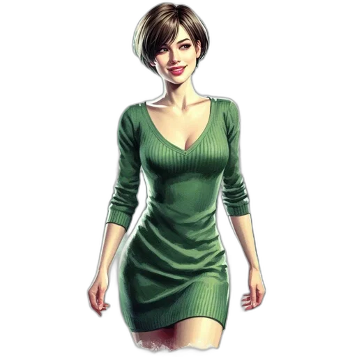 dress, staff, face, jewelry transparent PNG cut-out