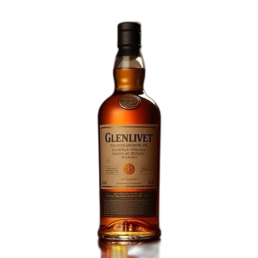 bottle, whisky, glenlivet, year transparent PNG cut-out