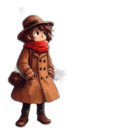 jacket, hat, staff, umbrella transparent PNG cut-out