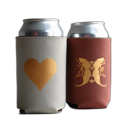two, customized, can, koozies transparent PNG cut-out