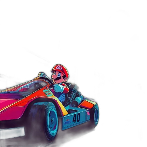 car, concept art, pixel art, watercolor transparent PNG cut-out